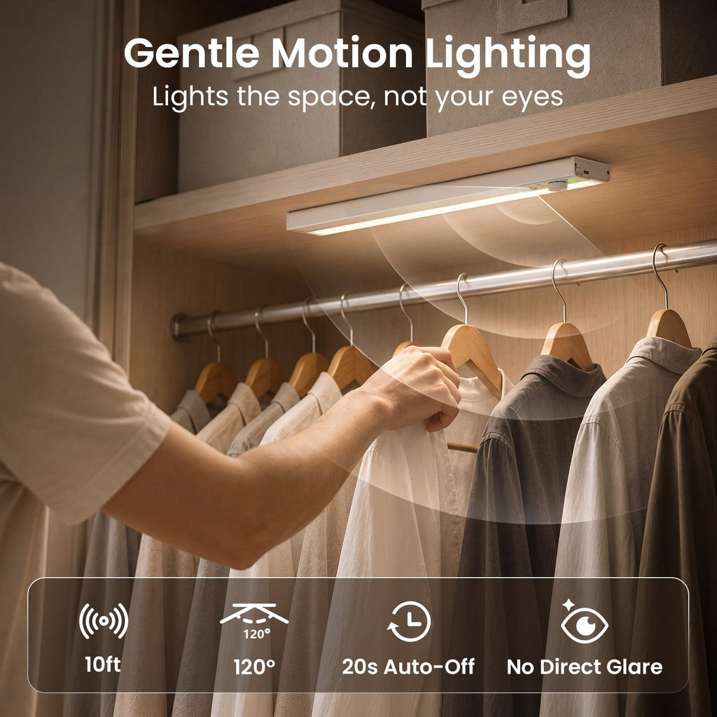 16.5" Under Cabinet Lighting, Motion Sensor Closet Light