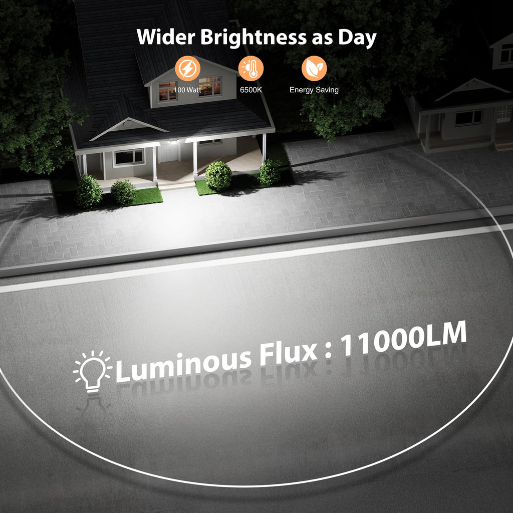 Flood Lights Outdoor, Brightness Security LED Flood Lights with 3 Adjustable Heads, Switch Controlled