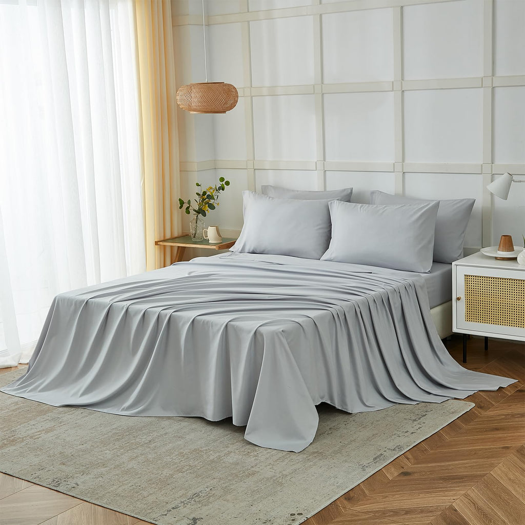 Queen Sheets Set 6 Piece, Hotel Luxury Super Soft 1800 Series Microfiber Queen Bed Sheets Set-Wrinkle Free &