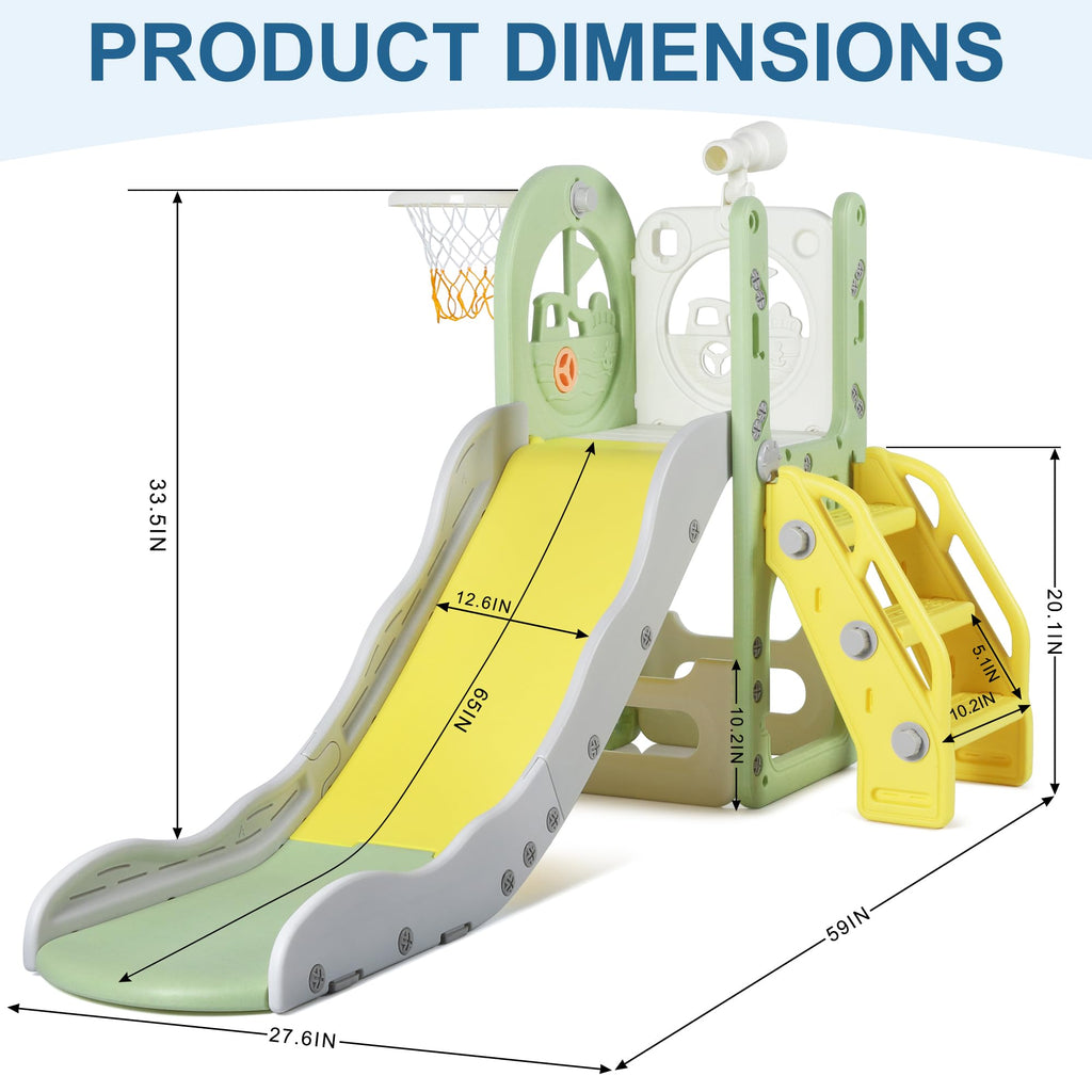 6 in 1 Toddler Slide Climber Playset for Kids Boy Girl 1-3 Indoor Outdoor