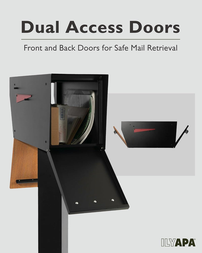 Black Modern Mailbox Post Mount Mailboxes