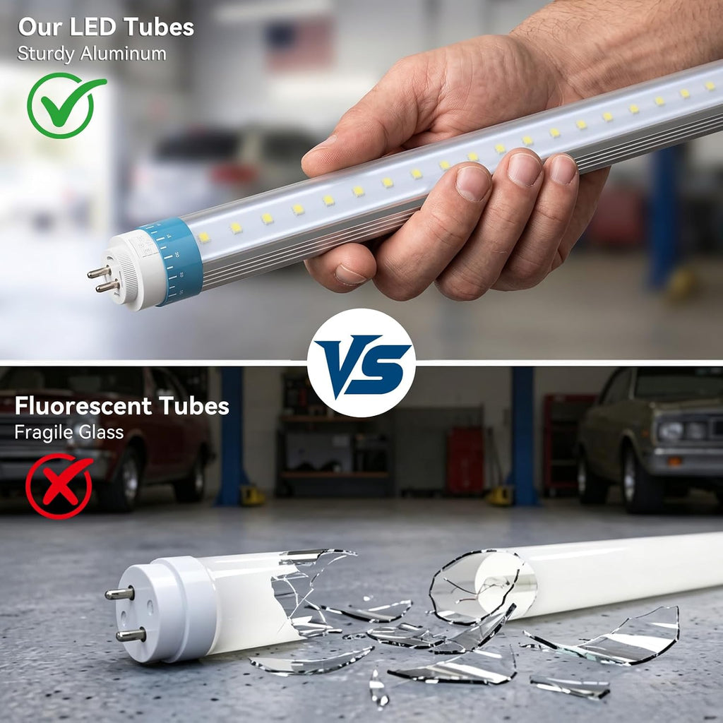 4FT T5 LED Tube Lights, Type A+B, 24W 3600LM 5000K Daylight, 2-Pack