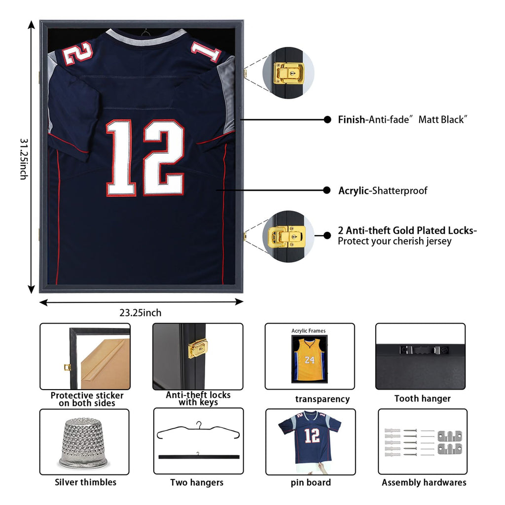 Jersey Frame Display Case 2 Pack Large Sport Jersey Shadow Box