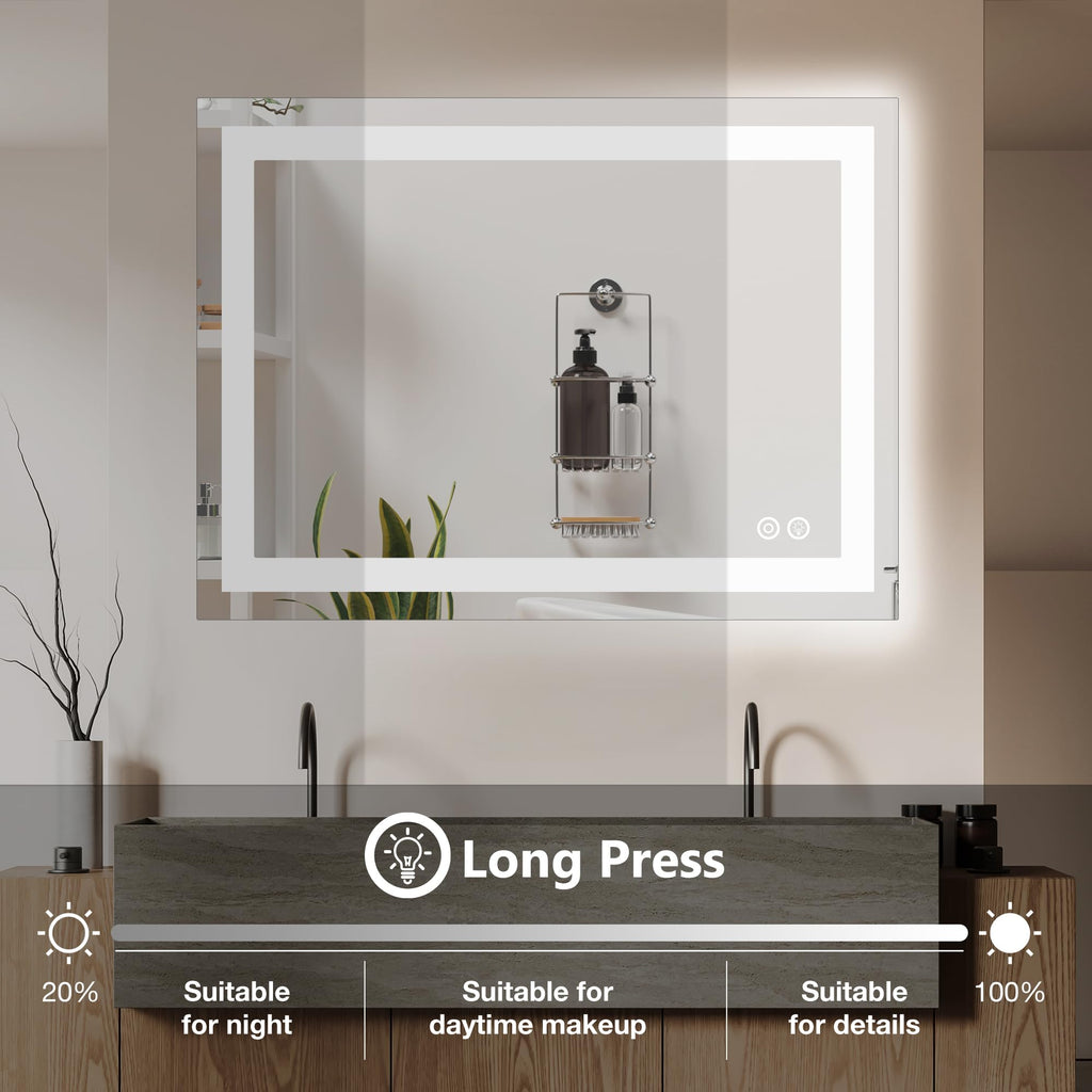 36.1"x36.1" LED Bathroom Mirror, Bathroom Vanity Mirror