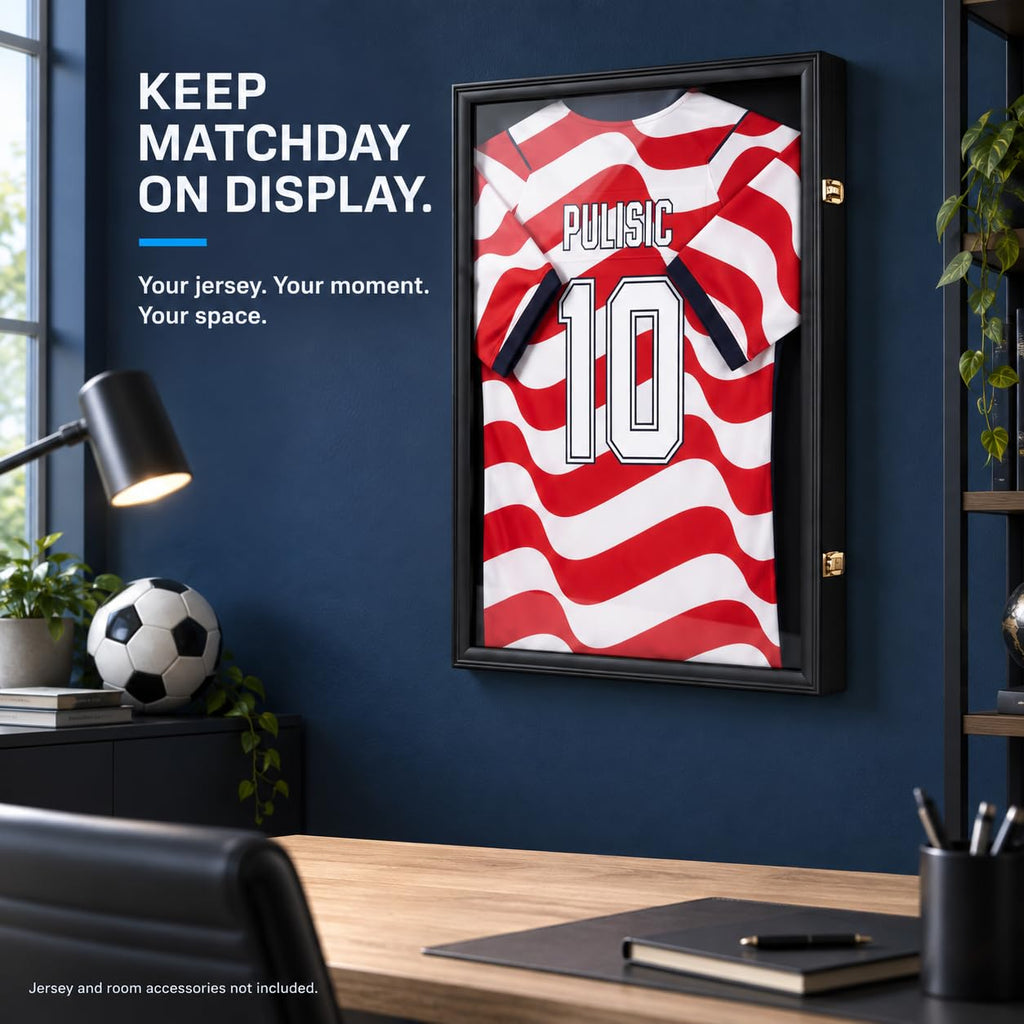 Large Jersey Frame Display Case Jersey Shadow Box Black 5PC