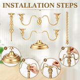 6 Pack Wedding Gold Candelabra Table Centerpieces 28 inch Tall Candelabra Metal Candle Holder 5 Arm Taper Candlestick
