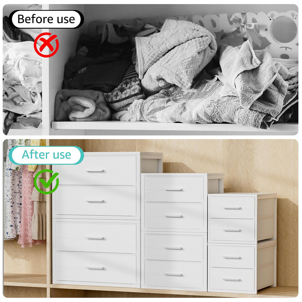 Stackable Storage Drawers Closet Organizers and Storage Fabric White 2 Drawer Dresser Modern