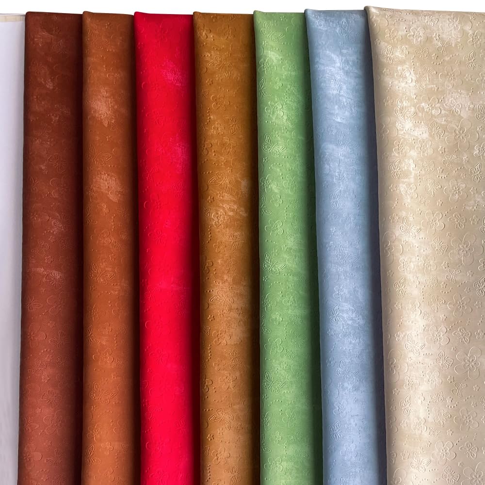 Soft Flower Faux Leather Fabric by The Yard, Embossed Velvet Touch Home Upholstery Fabric DIY Projects Accessories