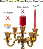 5 Arm Baby Candelabra Gold Glossy 8 Inch Taper Candle Holders Gothic Decorations Candlesticks Holder Home Decor