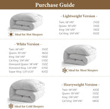 Luxury Oversized King Down Feather Fibers Comforter, Soft Cotton Blend Cover, High Fill Power Medium