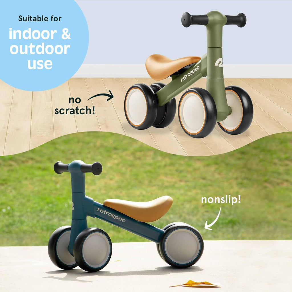 Cricket 2 Baby Walker Balance Bike with 4 Wheels - Safe Learning Toy for Ages 12-24 Months - Scratch-Resistant Indoor