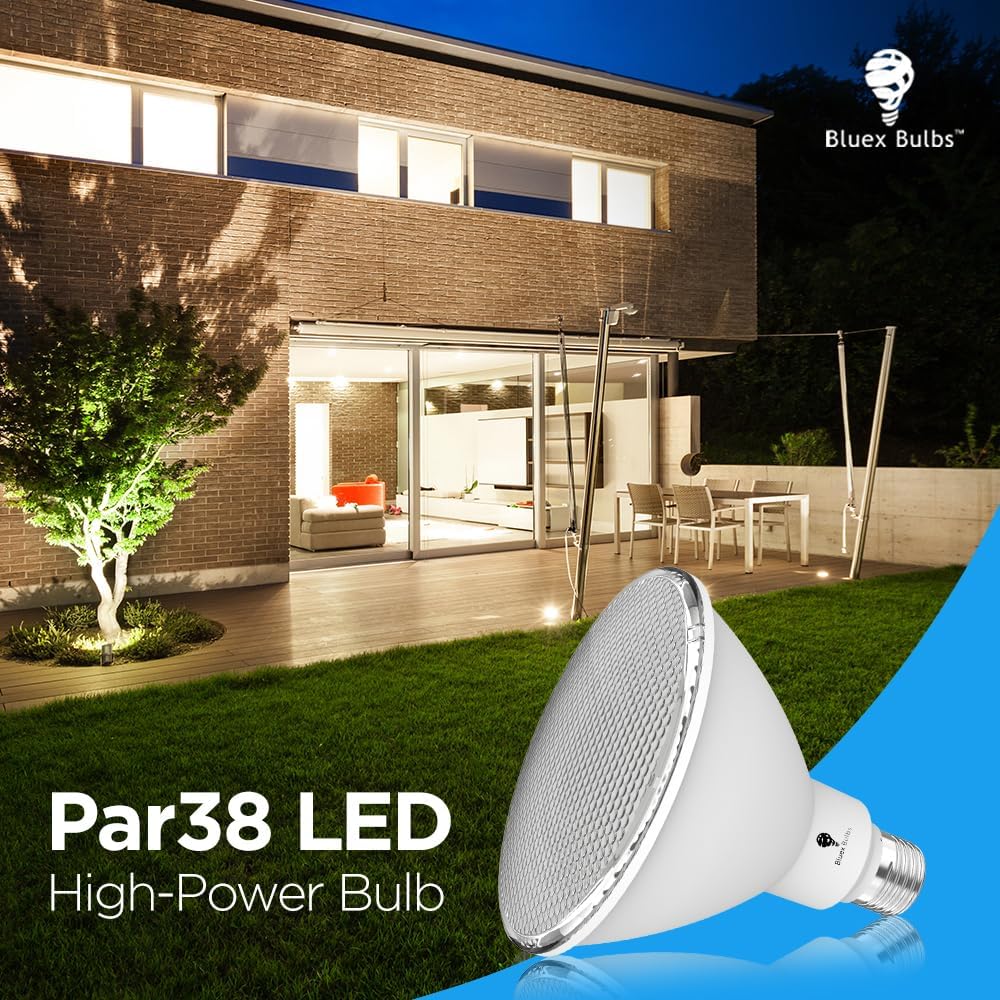 6 Pack High Power Outdoor PAR38 20W 250 Watt Equivalent 2800 Lumens Dimmable LED Flood Light Bulb Super Bright