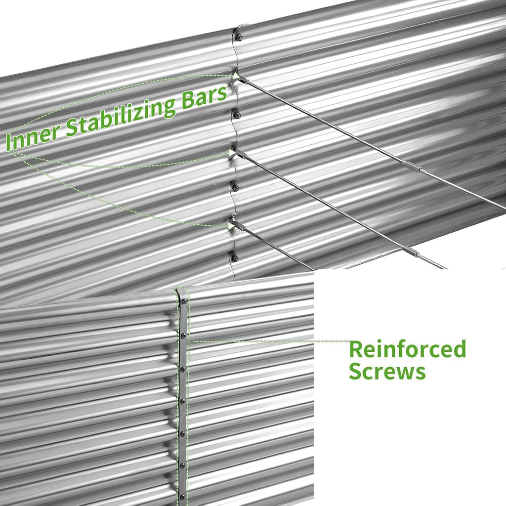 2 Pack 8×4×2ft Galvanized Raised Garden Bed Kit, Galvanized Planter Raised Garden Boxes Outdoor, Large Metal Raised