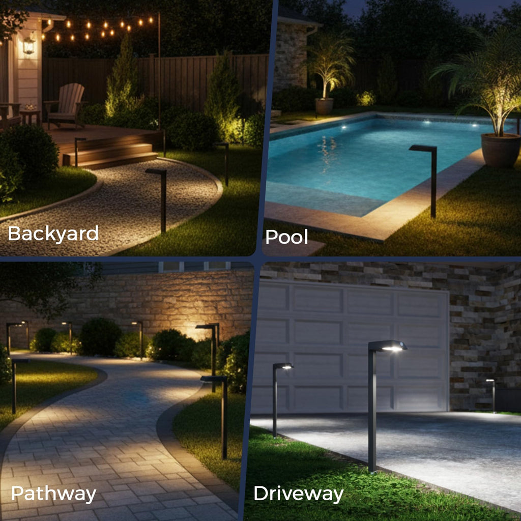 Solar Pathway Lights, 8 Pack Metal Motion Sensor Outdoor Lights