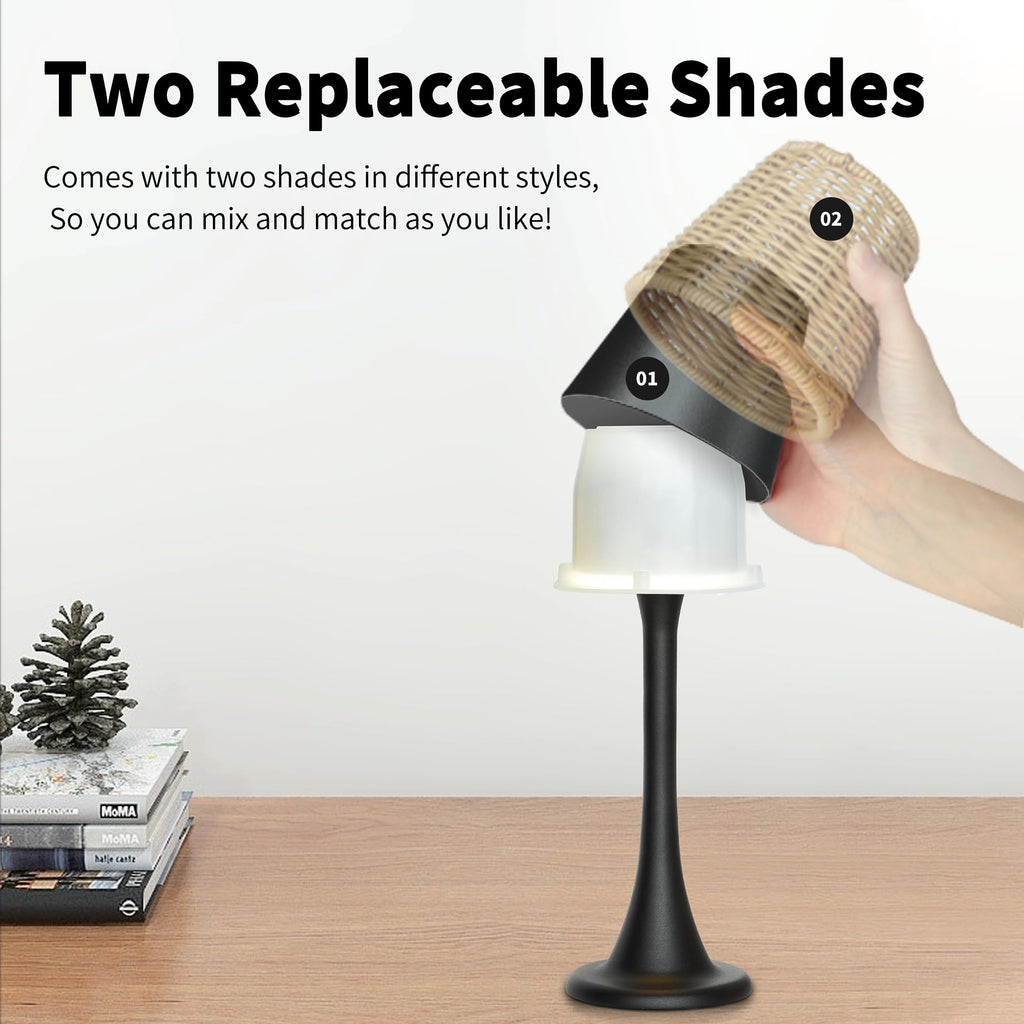 Outdoor Waterproof Cordless Rechargeable Portable Touch Battery Operated Powered Table Lamp for Restaurant Kitchen