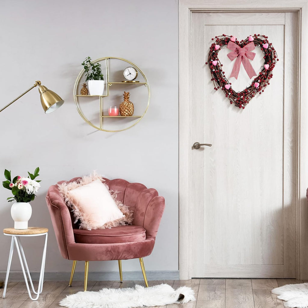 Valentines Day Wreath, Heart Shaped Wreath for Front Door, Galentines Decorations Home, Valentine's Day Wedding
