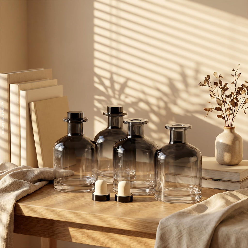 200ml Glass Bottle Reed Diffuser Bottles Fragrance Accessories 4pcs