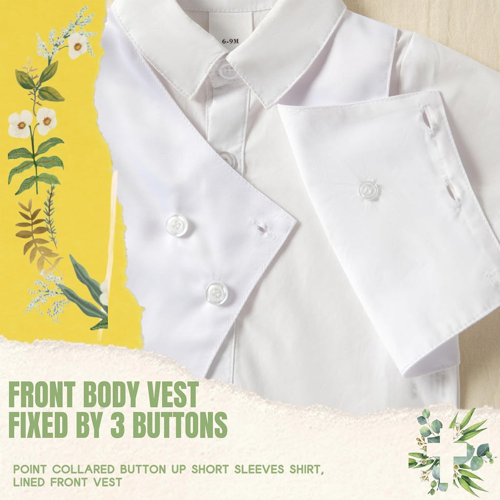 Christening Baptism Outfits for Boys Formal Dress White Baby Suit