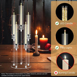 6 Sets 5 Arms Acrylic Candelabra Centerpieces for Tables,Clear Candle Holder,Ceremony Dinner Party, 27" Tall