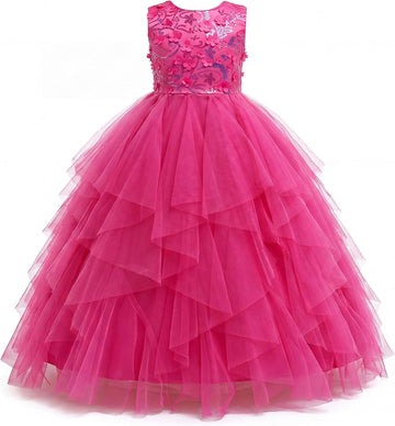 Flower Girls Princess Pageant Birthday Party Tulle Ball Dresses for Wedding
