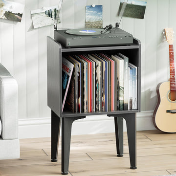 Record Player Stand, Vinyl Record Storage Table, Black