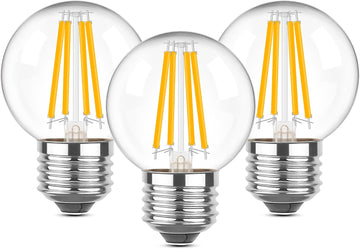 Dimmable E26 LED Light Bulbs 40 Watt,G16.5 4 Watt Small Edison Globe Bulb,2700k Warm White Filament Vintage Light