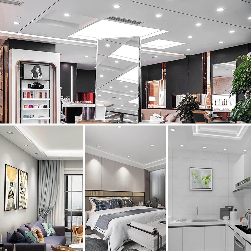2Inch LED Recessed Ceiling Light, 3W Dimmable LED Downlight, Daylight White 5000K-5500K, 60 Beam Angle COB Recessed