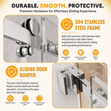 Shower Door with 5/16"(8mm) SGCC Tempered Glass, 56-60" W x 74" H Frameless Sliding Shower Door