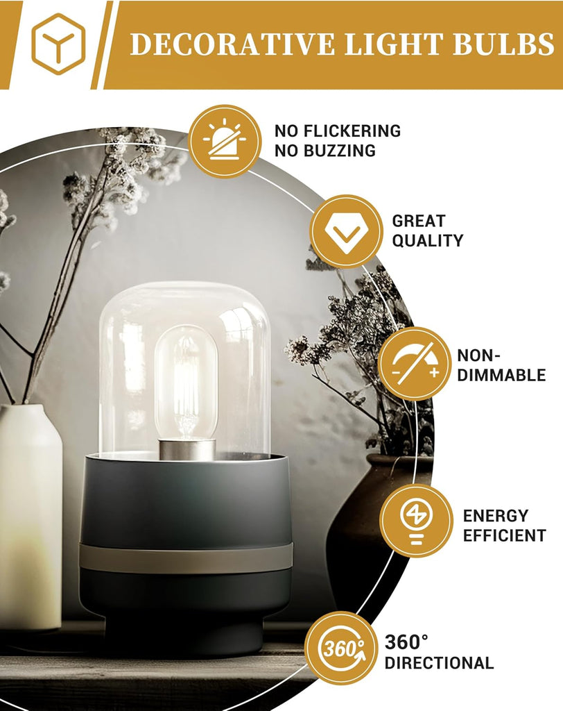 LED Edison Bulbs 4 Pack,4W Antique LED Filament Bulbs,Daylight