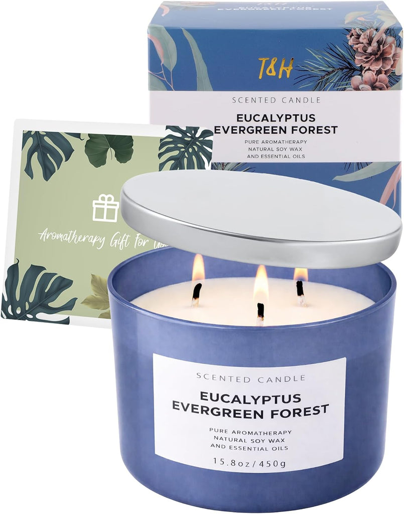 Eucalyptus Evergreen Forest Scented Candle, 3-Wick Soy, 15.8 oz - Set of 158