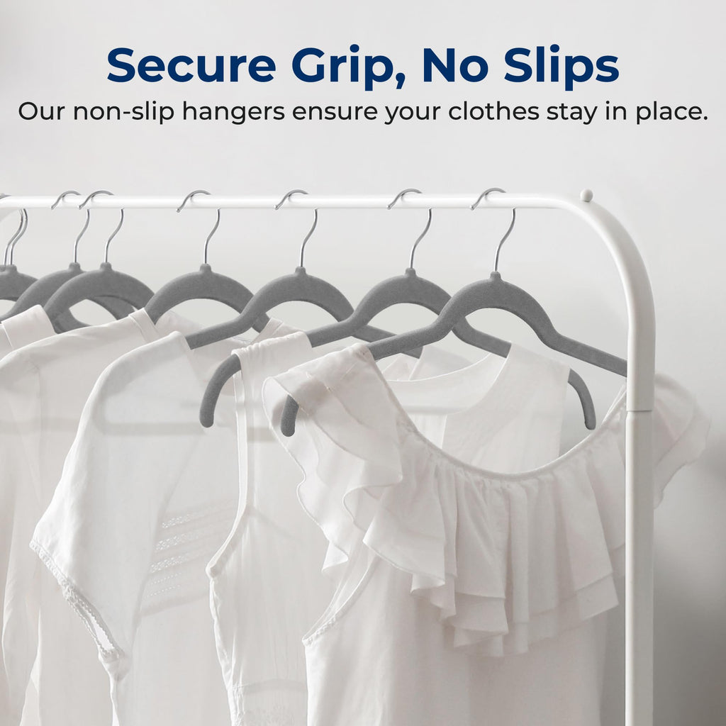 30-Piece Shirt Hangers, Premium Non-Slip Velvet Hangers Pack with 360° Swivel Hooks, Slim Space-Saving Design for