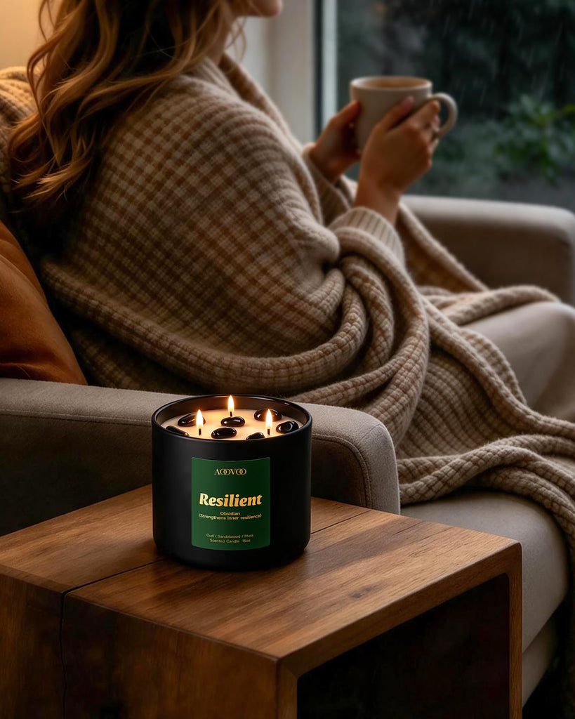 3-Wick Scented Candles, Resilient (Obsidian) 15 oz Soy Wax