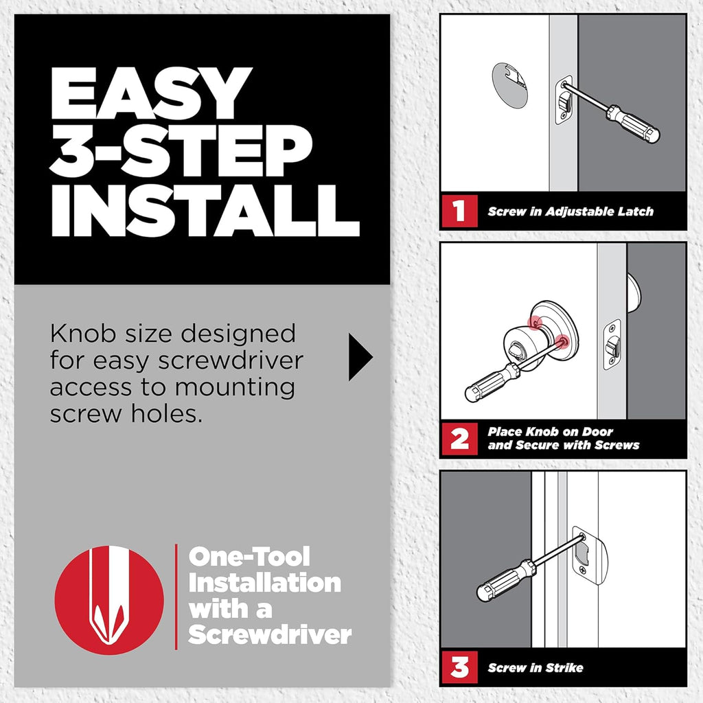 Maven Front Door Lock Handle and Deadbolt Set, Entry Handleset Round Exterior with Interior Door Knob