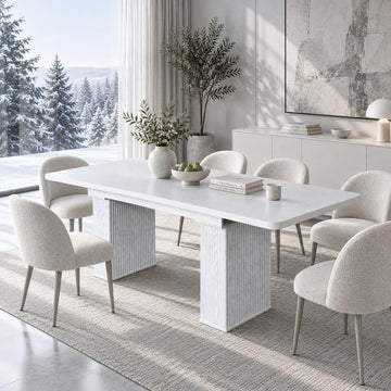 63-78" Modern Farmhouse Extendable Dining Table for 4 6 8, White