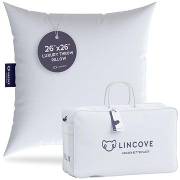 Euro Throw Pillow Insert Square 26"x26" Pillow - Made in Canada, 100% Cotton Shell, Down Alternative Filling