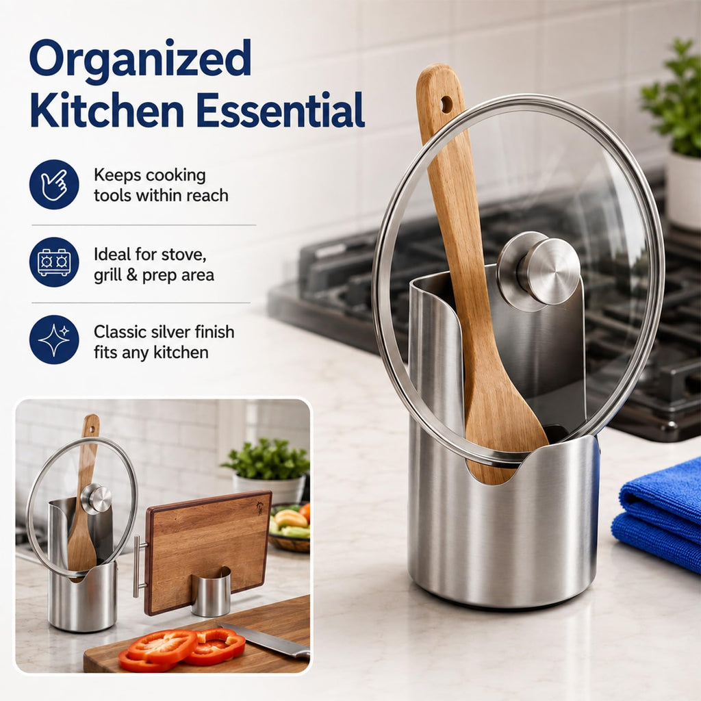 Stainless Steel Utensil Holder, New Thickened Premium Pot Lid Holder,3 pcs