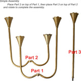 Candle Holder Vintage Candlestick Holder Stand for Stick Taper Candle, 5-Arm Cast Iron Candelabra Fireplace Mantel