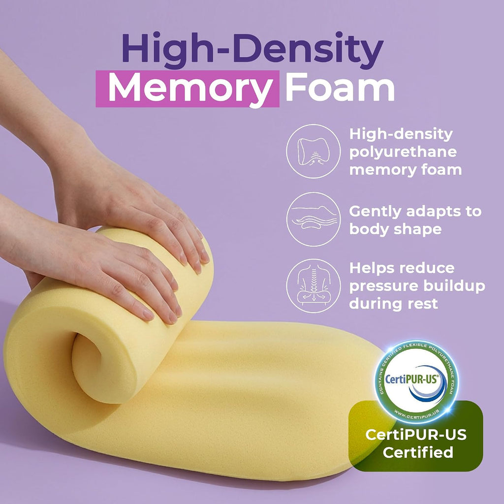 Lumbar Support Pillow for Sleeping, 22 Inch Memory Foam Lower Back Pillow for Bed, Ergonomic Sleep Cushion for Side