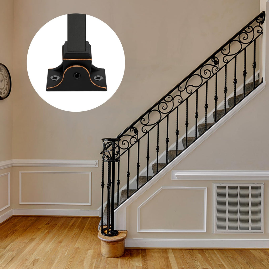 30 Pcs Baluster Swivel Shoes for 1/2" Square Baluster, Black&Gold