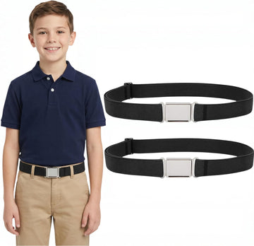 Kids Adjustable Magnetic Belt Boys Girls Elastic Belt with Easy Magnetic Buckle for Back to School Girls