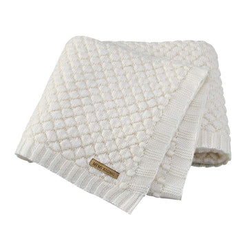 Baby Swaddle Blanket Knit Soft Receiving Nursery Blankets for Boy and Girls Size 30 x 40 inche Ivory