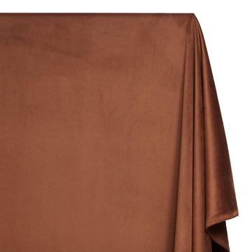 Upholstery Velvet Fabric Plush Textured 60 Inch Heavyweight Polyester Microfiber By The Yard - Brown (5 Yards)
