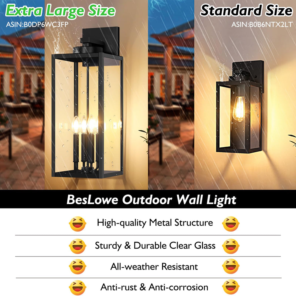 23.9" Extra Large Size Outdoor Wall Light Fixture, Exterior Lighting Fixture Porch Sconce Wall Mounted, Waterproof