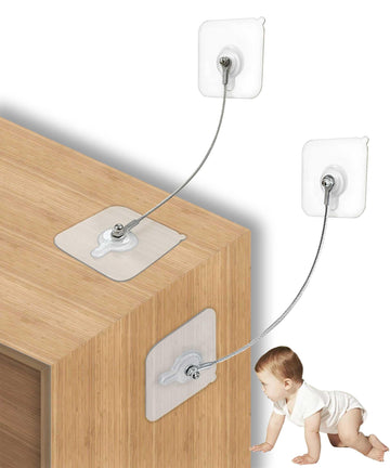 10 Pack, 8 inches Furniture Anchors Kit for Baby Proofing, Adhesive TV Safety Straps Use to Prevent Falling and Anti