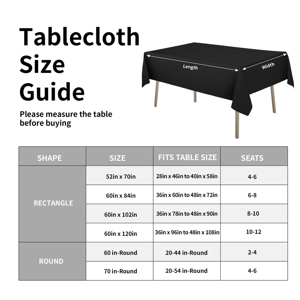 Waterproof Faux Linen Tablecloth, Rectangle, 60x120in, Black
