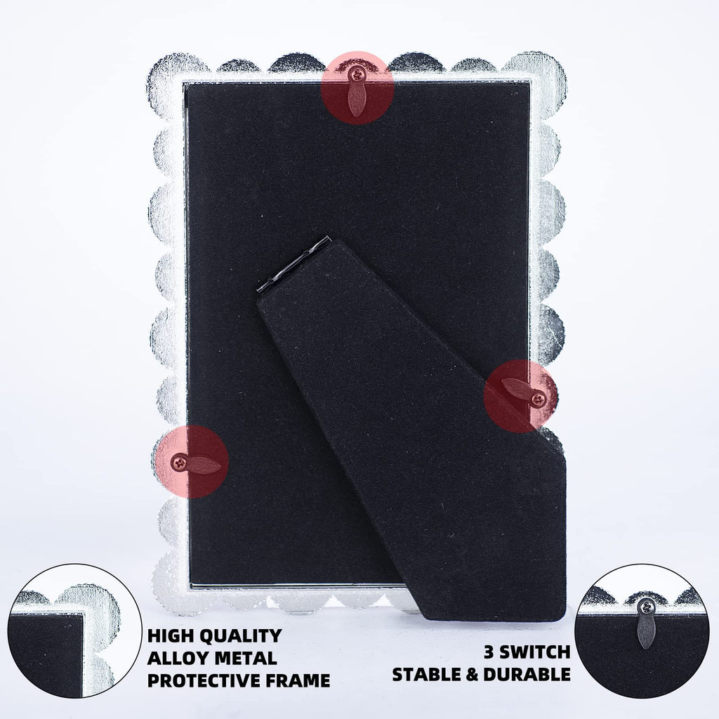 Picture Photo Frame 4x6 Crystal Metal High Definition (Clear, 4x6)
