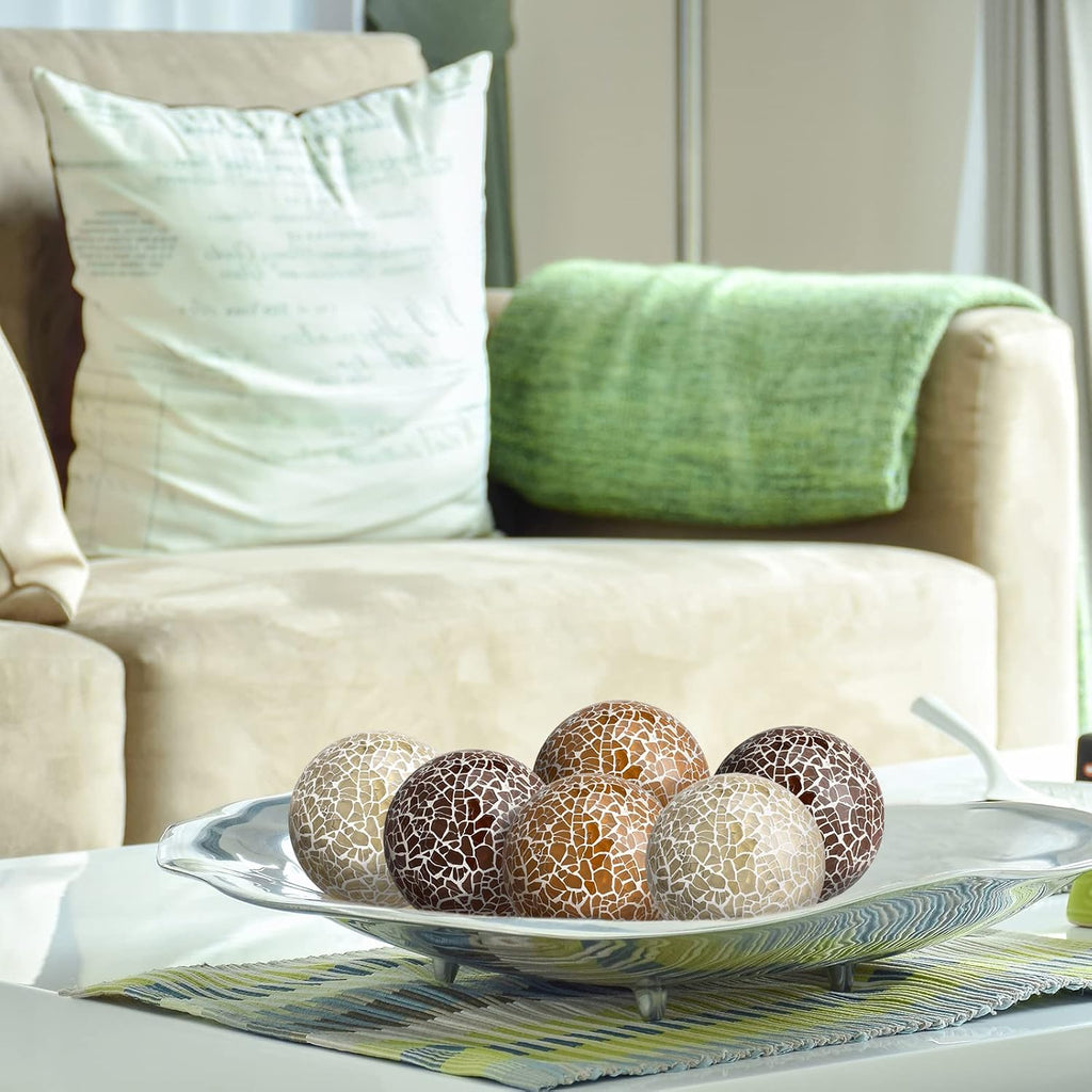 6 Pcs Mosaic Sphere Balls Decorative for Bowls, Mosaic Glass Balls Decorative Orbs Table Sphere Decor Centerpiece for