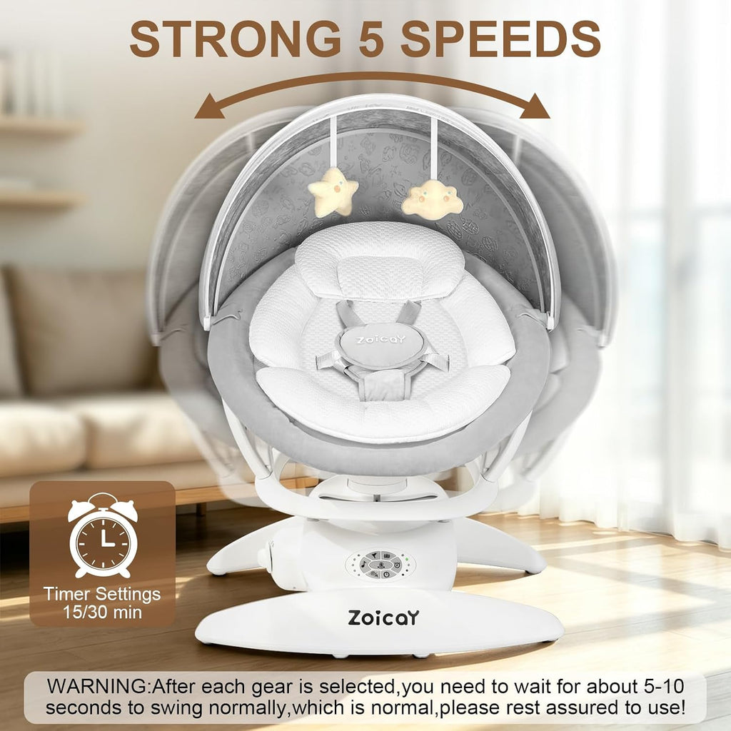 In-1 Baby Swings for Infants with Removable Rocker and Motion Detection