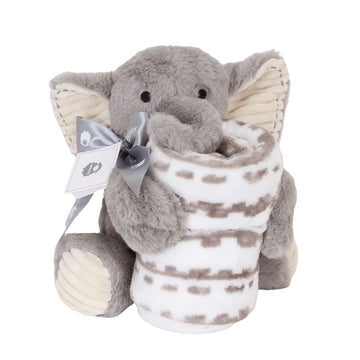 Blanket & Plush Luxury Newborn Baby Gift Set - Gray Elephant