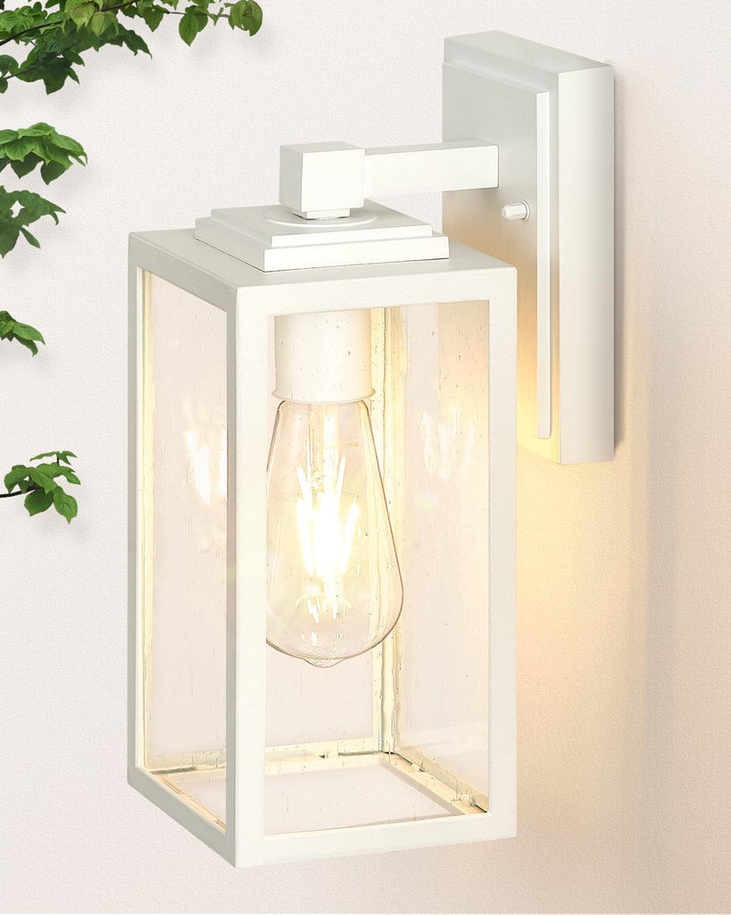 Outdoor Lights for Porch, White Outdoor Wall Lights Wall Mount, Waterproof Outdoor Lights for House with Tempered Seed Glass, Garage Light for House, Garden, Patio A123-B0C743F73G